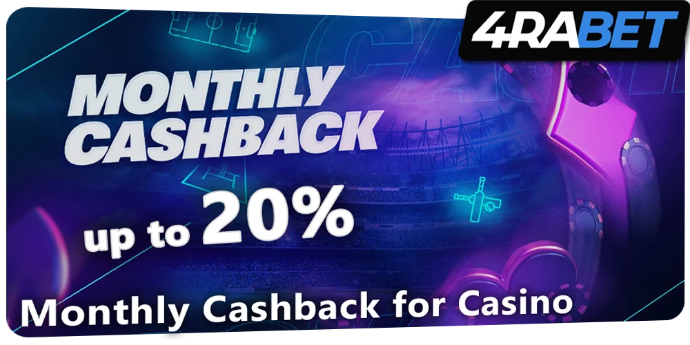 Monthly Cashback for 4rabet Casino