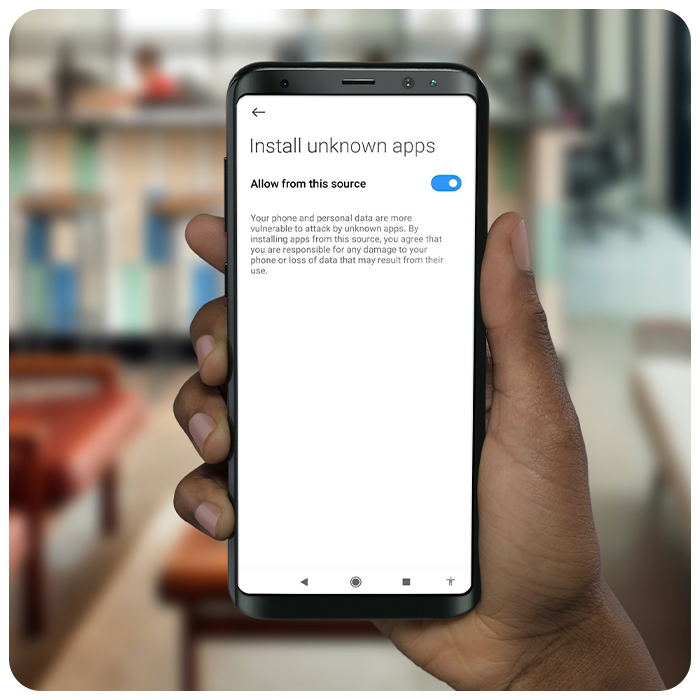 Set permission to install the 4rabet app from third-party sources