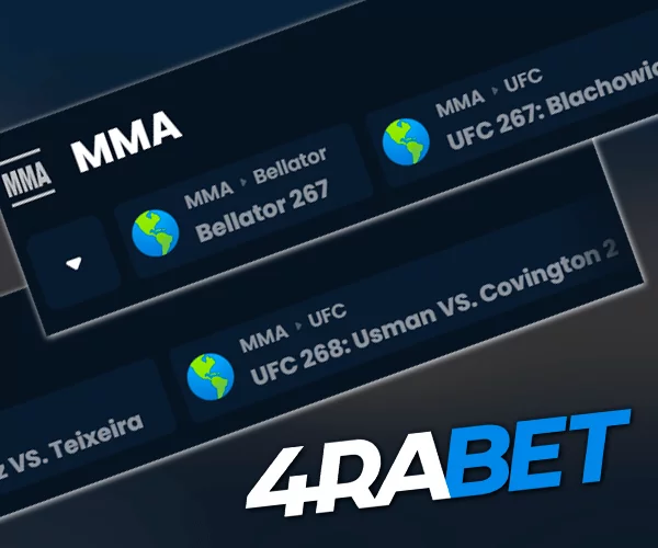 UFC tournaments to betting at 4rabet