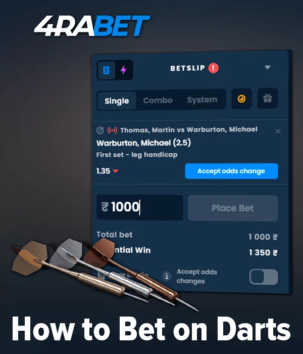 How to Bet on Darts at 4raBet
