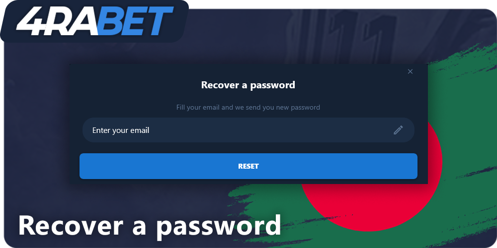 Instruction for bettors from Bangladesh on how to recover a password at 4rabet