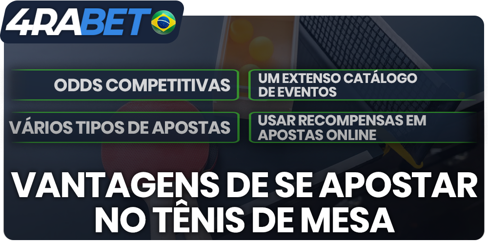 Principais benefícios das apostas no tênis de mesa 4rabet para os brasileiros