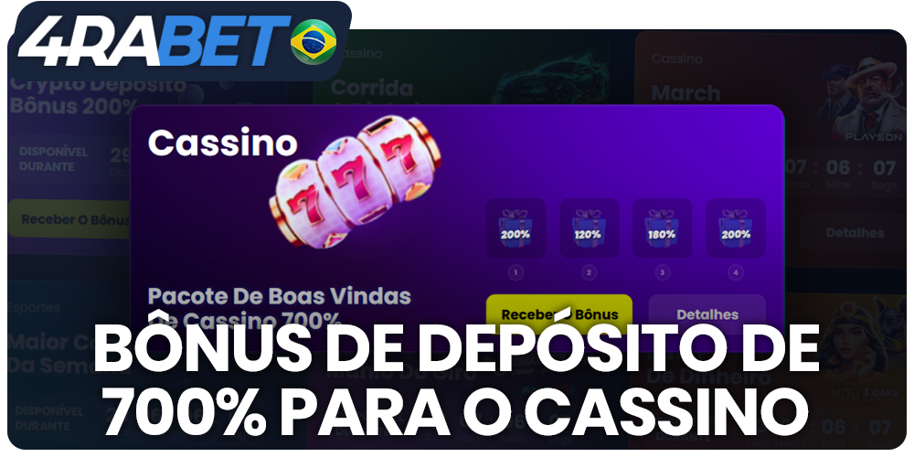 700% de bônus de depósito una 4rabet para cassino para jogadores brasileiros