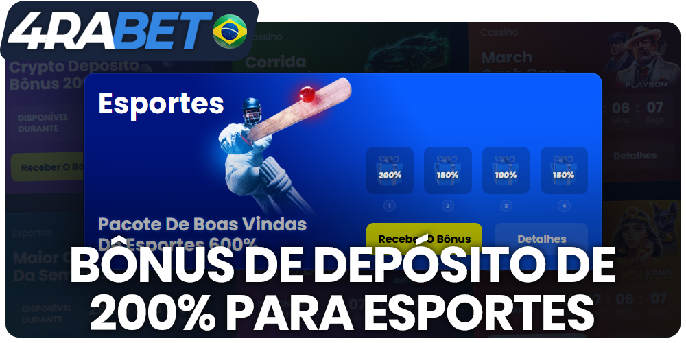 200% de bônus de depósito una 4rabet para esportes para jogadores brasileiros