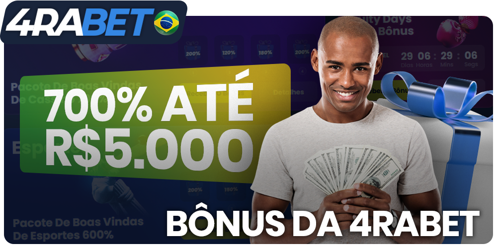 Bônus 4rabet para novos jogadores do Brasil
