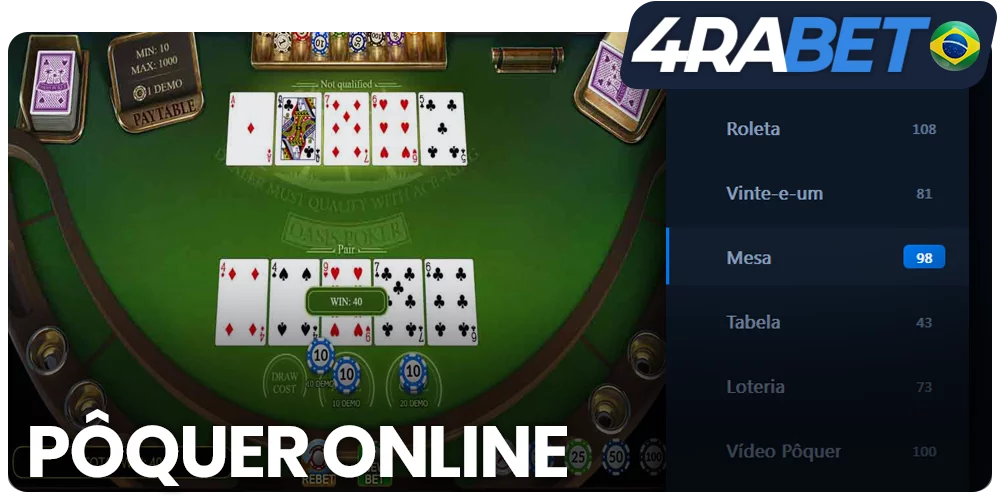 jogar Pôquer online no 4rabet Cassino