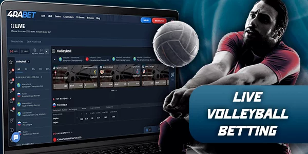 4rabet in-play betting on Volleyball