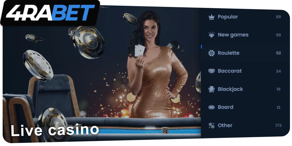 Online casino with live dealers 4rabet