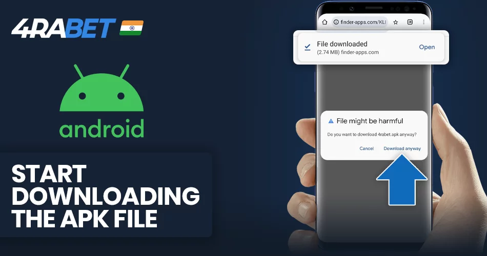 Start downloading the APK file at 4rabet