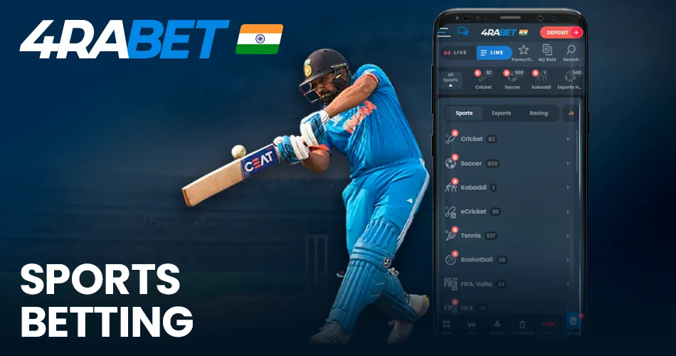 Sports betting at 4rabet mobile app