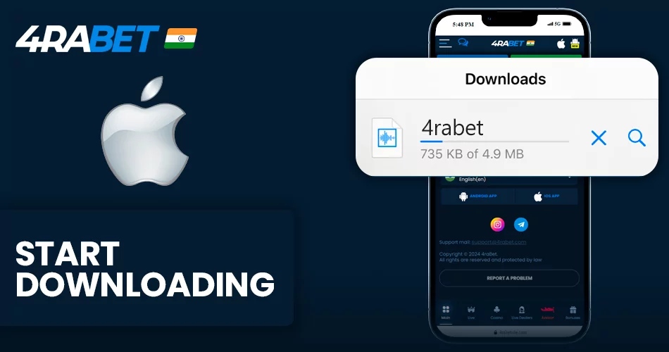 Start downloading 4rabet app