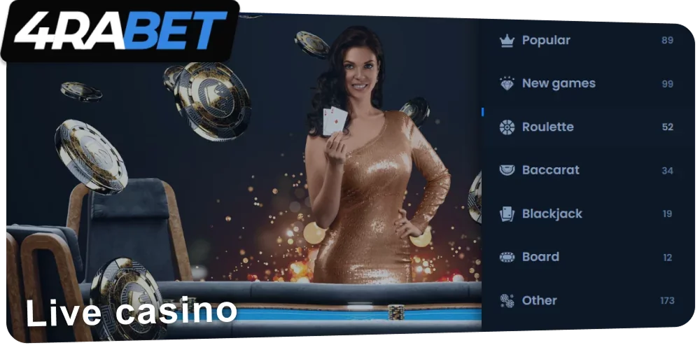 Online casino with live dealers 4rabet